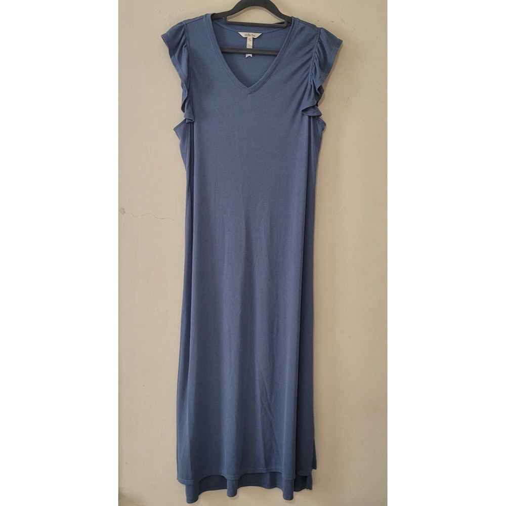 Matilda Jane Slate Blue Maxi Dress with Ruffle Cap Sleeves